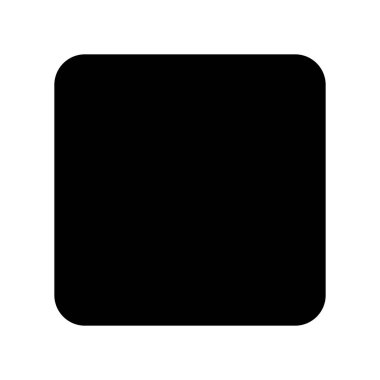 Yuvarlak kare siluet simgesi. Düzenlenebilir vektör.