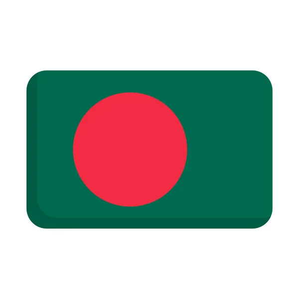 Płaska Konstrukcja Bangladeszu Narodowa Ikona Flagi Wektor Edytowalny — Wektor stockowy