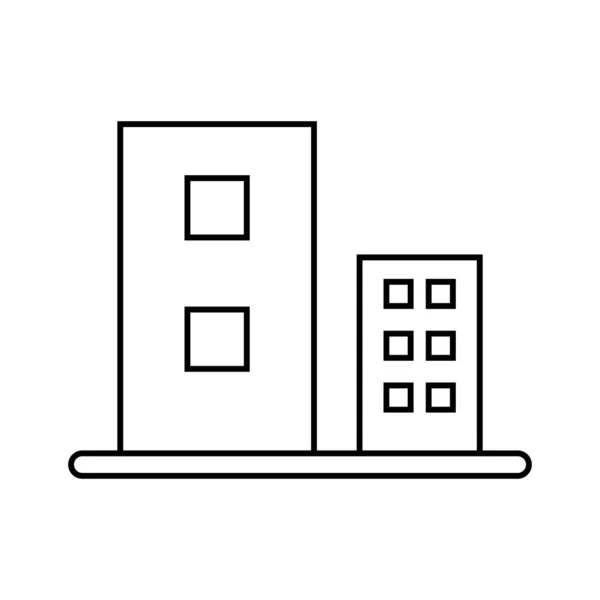 Two Simple Buildings Icon Editable Vector — Stock Vector