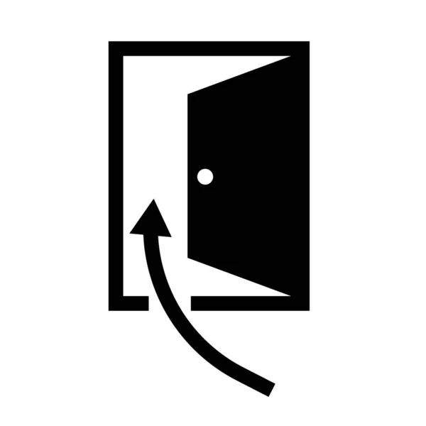 Porte Ouverte Flèche Entrez Dans Chambre Vecteur Modifiable — Image vectorielle