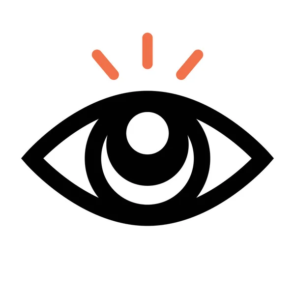 Göz Simgesi Yukarı Bakıyor Düzenlenebilir Vektör — Stok Vektör