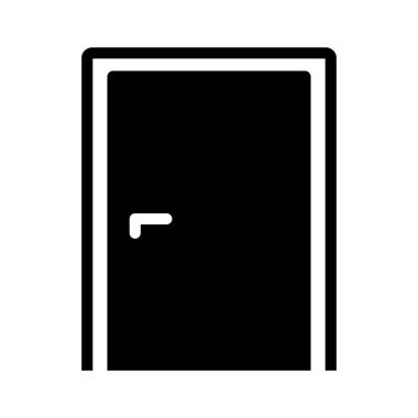 Basit kapı silueti simgesi. Düzenlenebilir vektör.