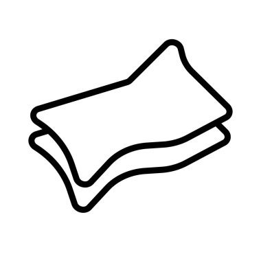 Basit bir kağıt simgesi. Kağıt mendil. Düzenlenebilir vektör.