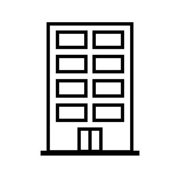 Flat Design Simple Building Icon Editable Vector — Stock Vector