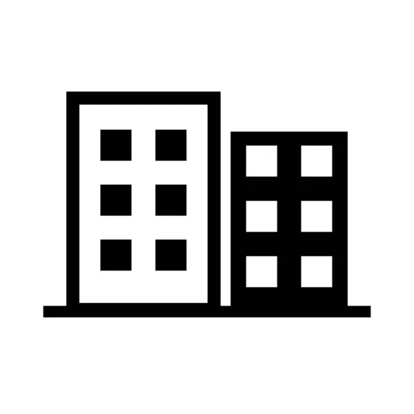 Dos Edificios Iconos Oficina Apartamento Vector Editable — Archivo Imágenes Vectoriales