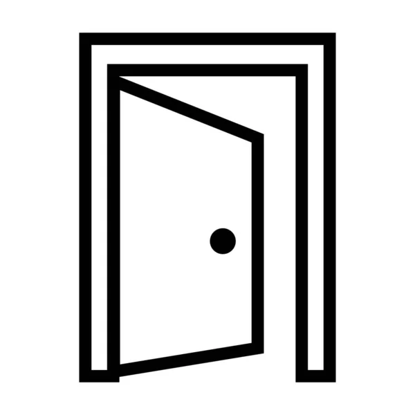 Icono Entrada Abre Puerta Vector Editable — Vector de stock
