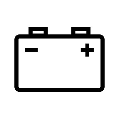 Araba aküsü ikonu. Otomotiv batarya ikonu. Düzenlenebilir vektör.