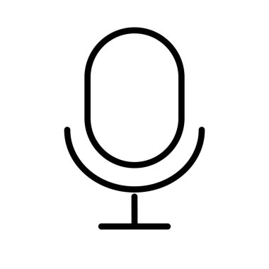 Basit bir mikrofon ikonu. Ses mikrofonu. Ses geliyor. Düzenlenebilir vektör.