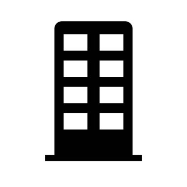 Yüksek binadaki siluet simgesi. Kule. Düzenlenebilir vektör.