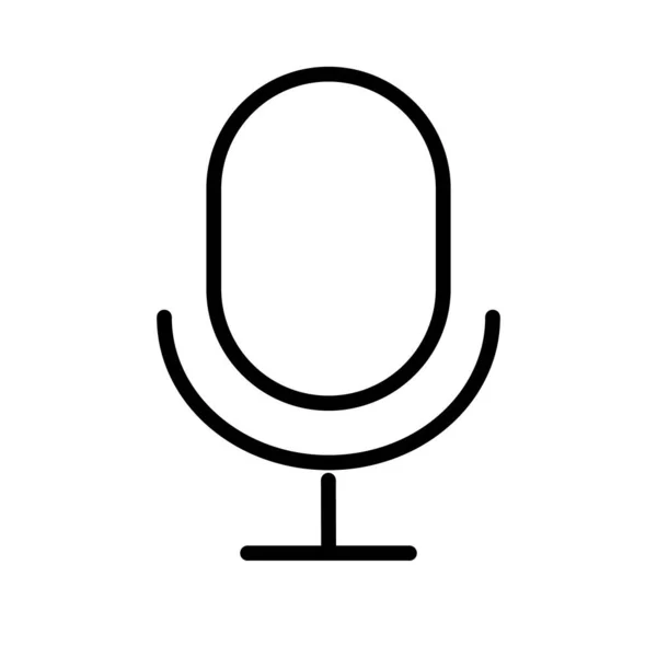 Egyszerű Mikrofon Ikon Hangmikrofon Hangos Vágható Vektor — Stock Vector
