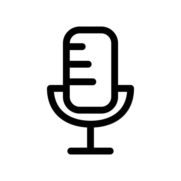 Modern Mikrofonikon Mikrofonställ Och Röstmikrofon Redigerbar Vektor — Stock vektor