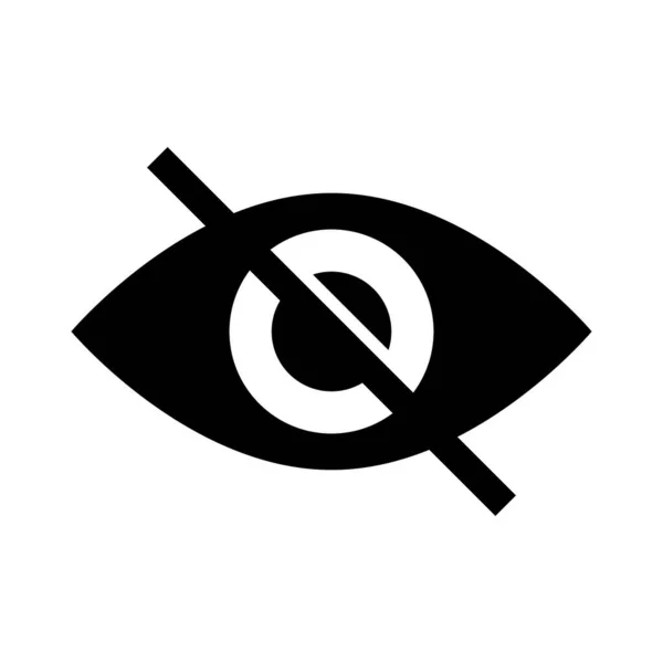 Password Nascondere Icona Della Silhouette Dell Occhio Vettore Modificabile — Vettoriale Stock