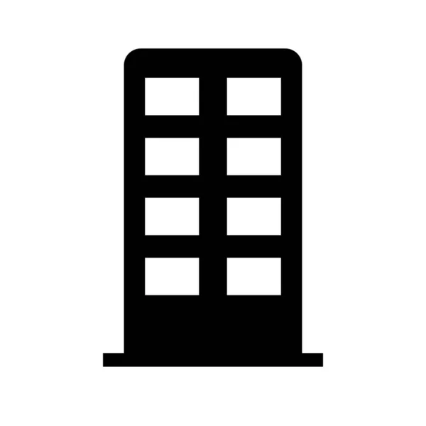 High Rise Building Silhouette Icon Tower Editable Vector — Stock Vector
