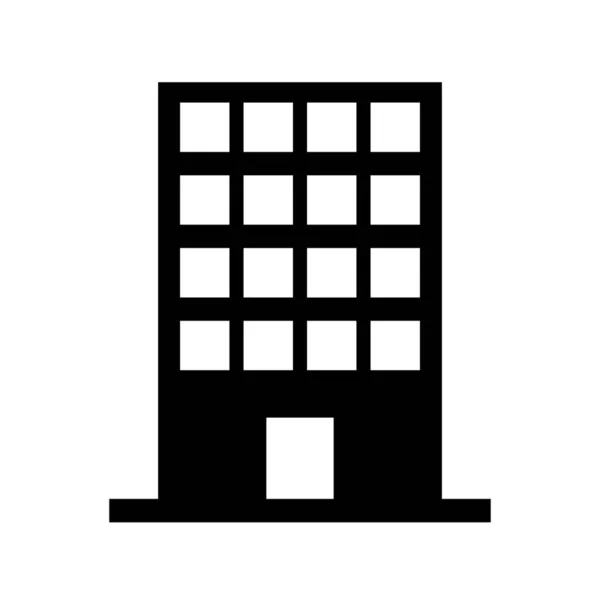 Висотна Будівля Висотна Квартира Силует Значок Вежа Змінити Вектор — стоковий вектор