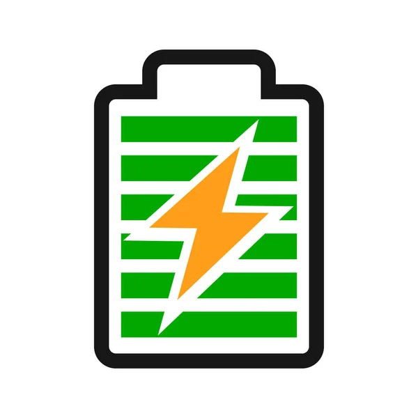 フラットデザイン充電バッテリーアイコン パワーバッテリー 編集可能なベクトル — ストックベクタ