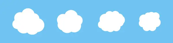 Conjunto Ícones Nuvem Decorativos Fofos Vetor Editável — Vetor de Stock