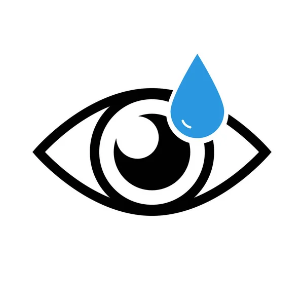 Flat Design Eye Drop Eye Icon Editable Vector — Stock Vector