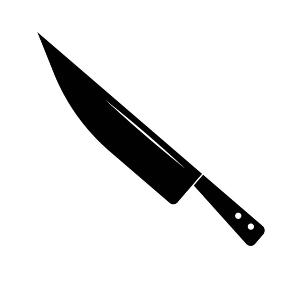 Küchenmesser Silhouette Symbol Werkzeug Editierbarer Vektor — Stockvektor
