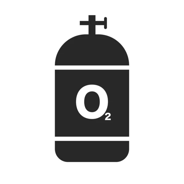 Oxygen Cylinder Silhouette Icon Industrial Gas Editable Vector — Stock Vector