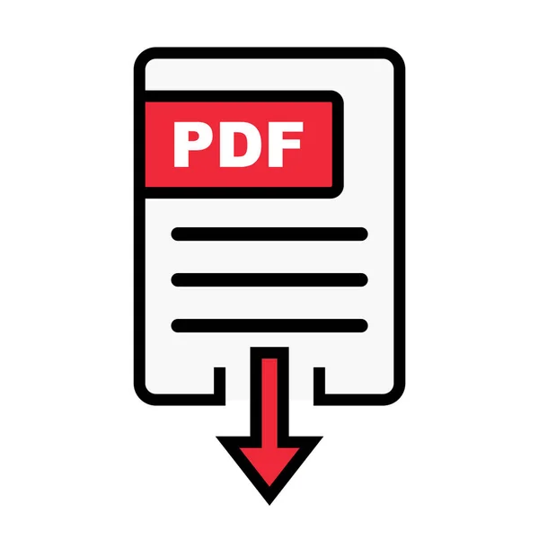 Pdfファイルのダウンロードアイコン Pdfデータダウンロード 編集可能なベクトル — ストックベクタ