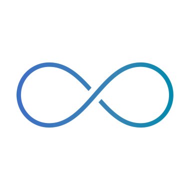 Sonsuz işaret. Sınırsız veya sonsuz döngü işareti. Düzenlenebilir vektör.