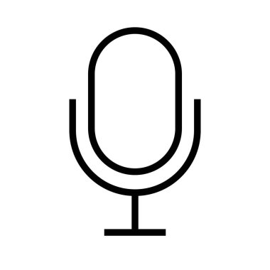 Basit bir mikrofon ikonu. Ses mikrofonu. Podcast. Düzenlenebilir vektör.