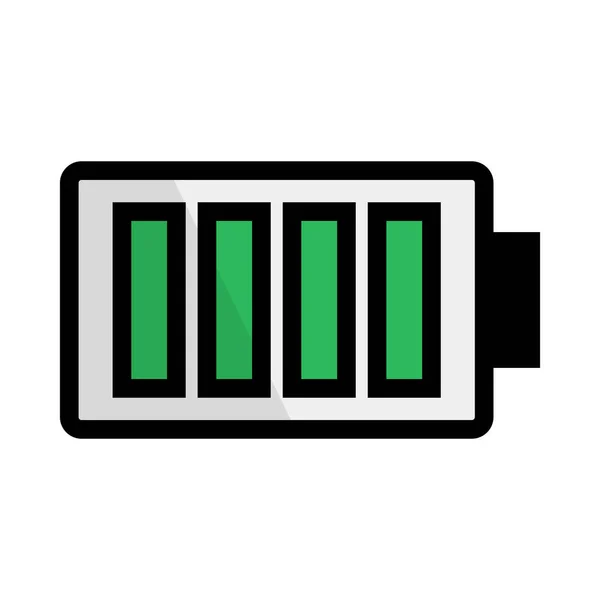 Modern Full Battery Icon Full Charge Editable Vector — Stock Vector