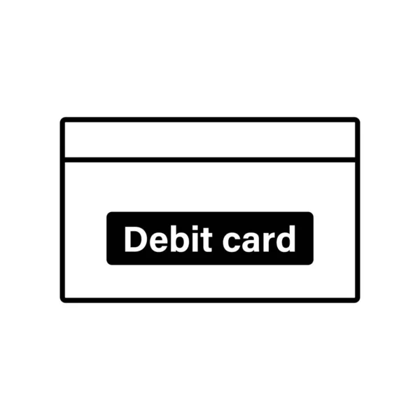 Απλό Εικονίδιο Χρεωστικής Κάρτας Άμεση Πληρωμή Επεξεργάσιμο Διάνυσμα — Διανυσματικό Αρχείο