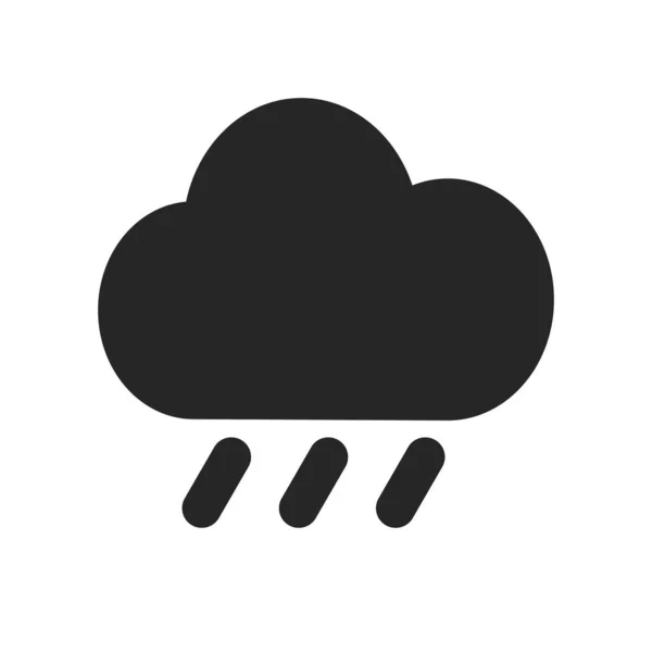 Cloud Rain Silhouette Icon Bad Weather Editable Vector — Stock Vector