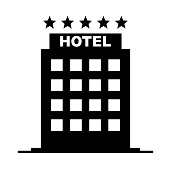 Icône Silhouette Hôtel Étoiles Hôtel Luxe Vecteur Modifiable — Image vectorielle