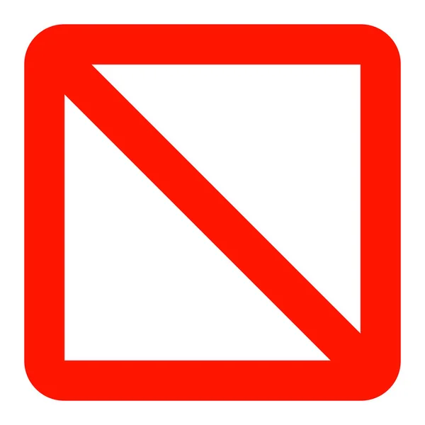 Panneau Arrêt Carré Rouge Interdiction Vecteur Modifiable — Image vectorielle