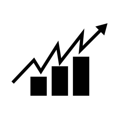 Çubuk grafik silüeti simgesi hızla artıyor. Düzenlenebilir vektör.