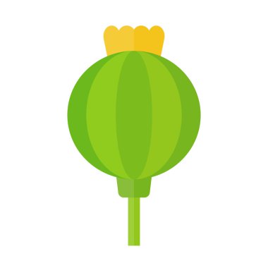 Düz tasarım afyon ikonu. Düzenlenebilir vektör.