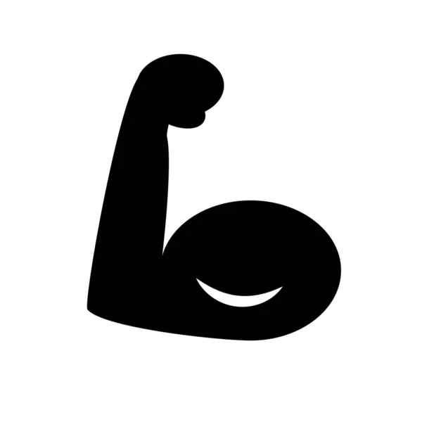 Muskelsilhouette Symbol Mit Bizeps Armmuskeln Editierbarer Vektor — Stockvektor