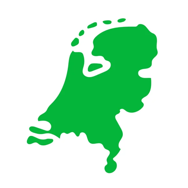 Nederländsk Karta Nederländernas Landareal Redigerbar Vektor — Stock vektor