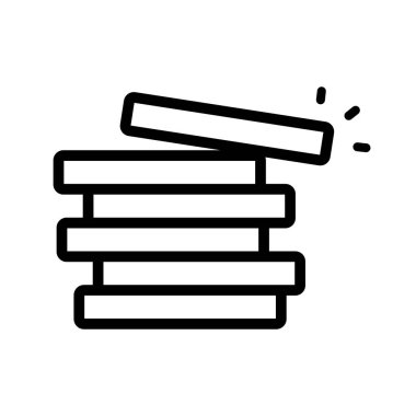 Basit para yığını simgesi. Düzenlenebilir vektör.