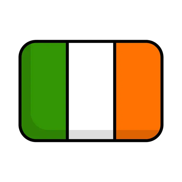 Diseño Plano Icono Bandera Irlandesa Bandera Irlanda Vector Editable — Archivo Imágenes Vectoriales