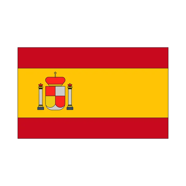 简单的西班牙国旗图标 西班牙国旗图标 可编辑矢量 — 图库矢量图片