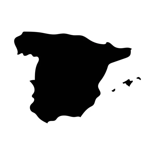 Spanyol Térkép Sziluett Ikon Vágható Vektor — Stock Vector