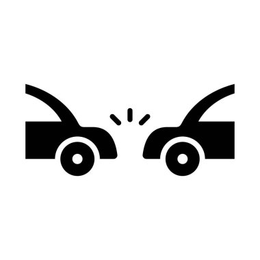 Basit bir trafik kazası silueti simgesi. Düzenlenebilir vektör.