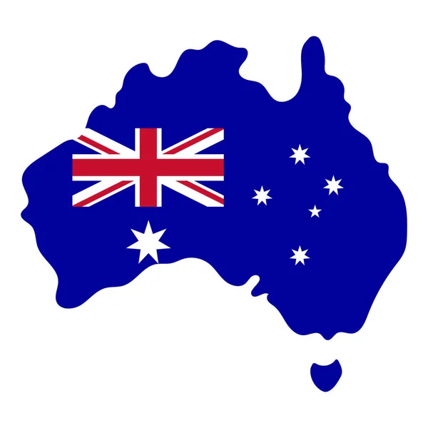 Ikona Australské Vlajky Mapa Kontinentu Austrálie Upravitelný Vektor — Stockový vektor