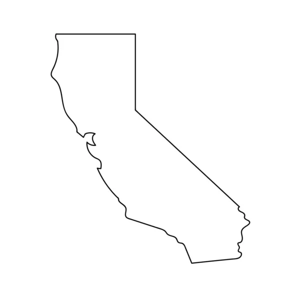 Ícone Simples Mapa Califórnia Vetor Editável — Vetor de Stock