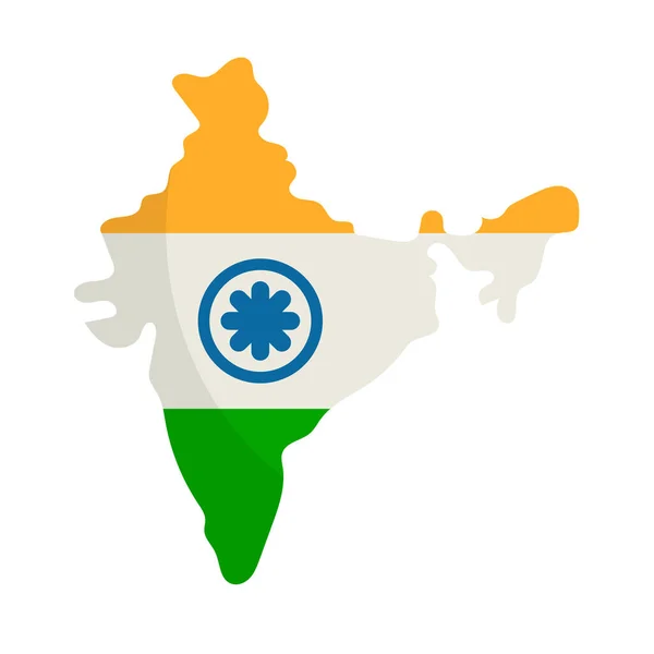Επίπεδη Σχεδίαση Ινδική Σημαία Εικονίδιο Χάρτη Επεξεργάσιμο Διάνυσμα — Διανυσματικό Αρχείο