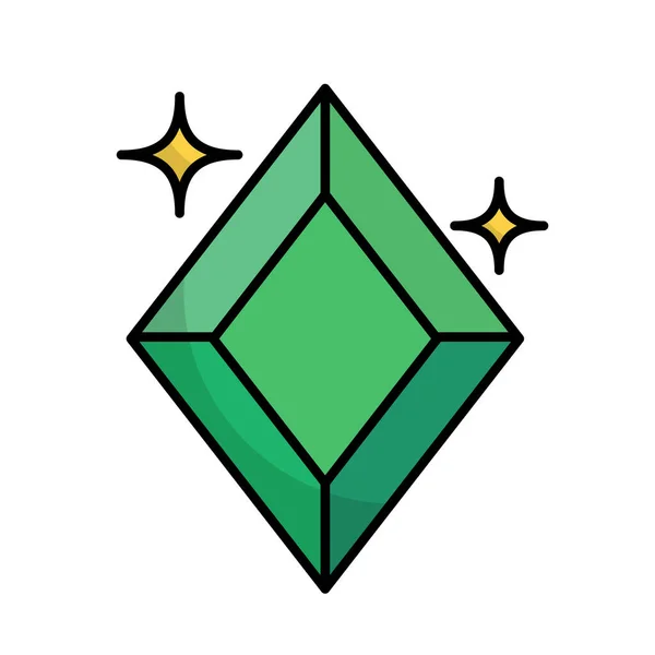 Glittering Green Gemstone Icon Editable Vector — Stock Vector