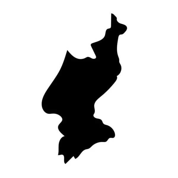 Nordkoreansk Karta Siluett Ikon Redigerbar Vektor — Stock vektor