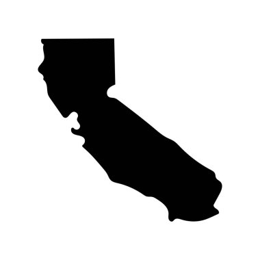California haritası siluet simgesi. Düzenlenebilir vektör.