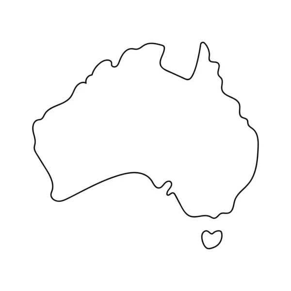 Jednoduchá Ikona Australské Mapy Upravitelný Vektor — Stockový vektor