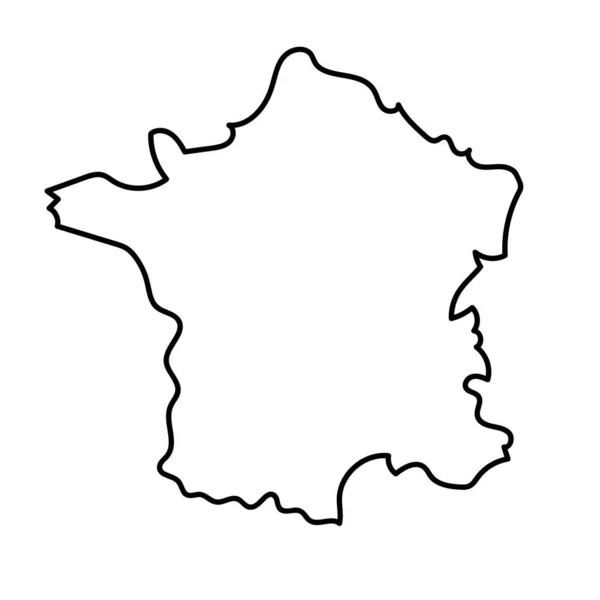 Icono Línea Mapa Francés Simple Vector Editable — Vector de stock