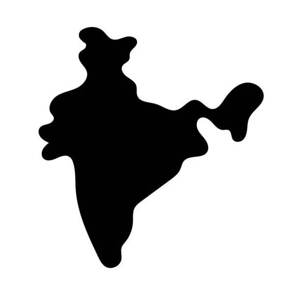 Indien Karta Siluett Ikon Redigerbar Vektor — Stock vektor
