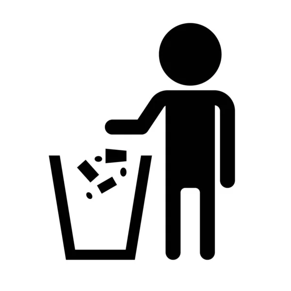 Κόσμος Πετάει Σκουπίδια Ένα Εικονίδιο Σκουπιδοτενεκέ Επεξεργάσιμο Διάνυσμα — Διανυσματικό Αρχείο